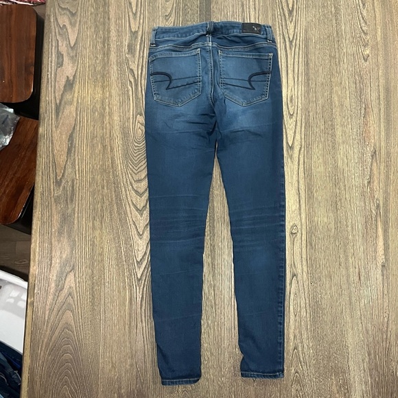 American Eagle Jeans Skinny Super Super Stretch Medium Wash Denim Blue Size 2 - Picture 9 of 11